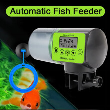 Smart Automatic Fish Feeder +Feeding Circle Fish Tank Auto Feeding Dispenser LCD Indicates Aquarium Accessories-B