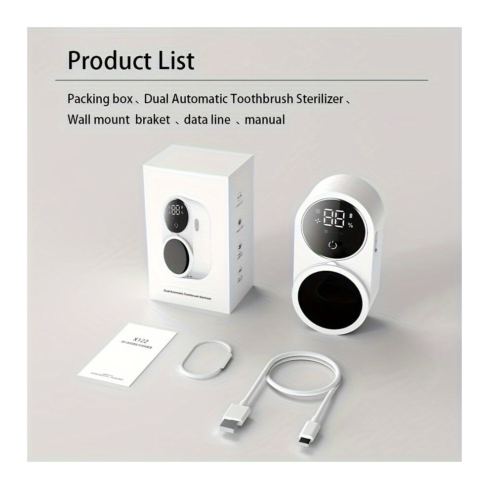 Intelligent UV Toothbrush Sterilizer with Infrared Sensing Switch, Power Display, Disinfection