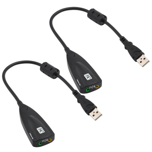 Εξωτερικός προσαρμογέας ήχου USB 2x7.1 καναλιών, κάρτα ήχου 3D, διακλαδωτής ήχου 3,5