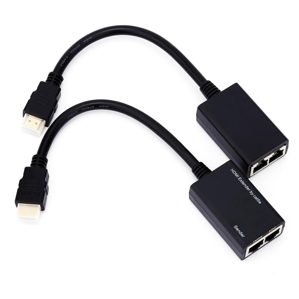 Eatbuy Network Extender Signal Extender Receiver 30M Over Rj45 Cat5e Cat6 Lan Ethernet Balun Extender Repeater Up To 1080P Black 9395123253732