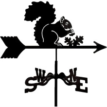 Metal Squirrel Garden Weather Vane Rustproof Roof Mount Outdoor Wind Direction Indicator Decor