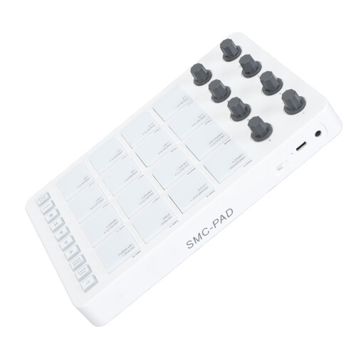 Wireless MIDI Pad Controller with RGB Aftertouch Drum Pads, 16 Pads and 8 Knobs for Studio 2