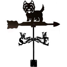 Cast Iron Weather Vane with Bracket Cartoon Dog RustResistant Roof Wind Direction Indicator