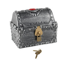 TUMALL Dekorative Vintage-Truhe, große Aufbewahrungsbox für Schätze und Sammlerstücke aus antikem Silber