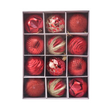 WICVIK6cm12pc Kerstbal Cadeauverpakking Geschilderde Set Kerstboom Decoratie Hanger Feestelijke Raamdecoratie