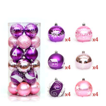 24 stuks kerstballen van 60 mm, onbreekbare plastic kerstballen voor in de boom, geschikt voor kerstfeestdecoratie.