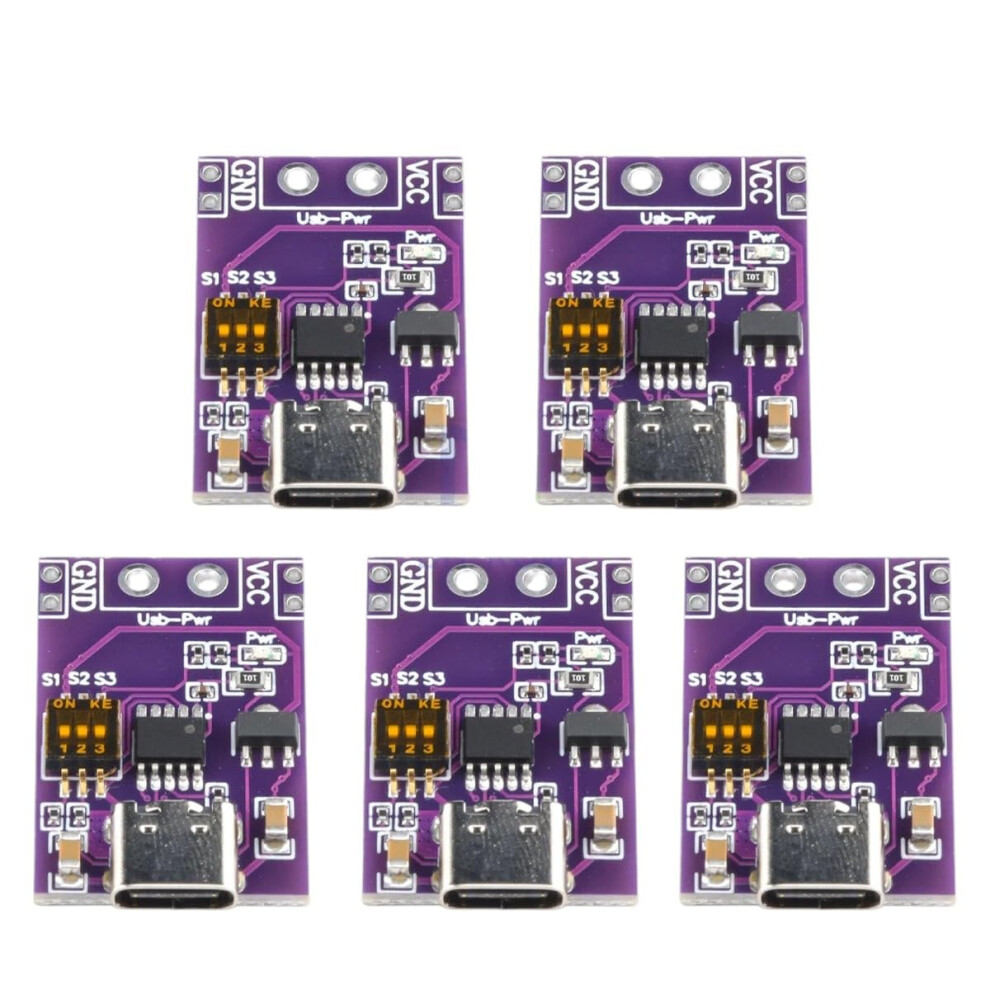 Usbc Pd Qc Afc Fast Charge Trigger Board, Typec To Dc Power Conversion Detector 1/5Pcs 9164114590947