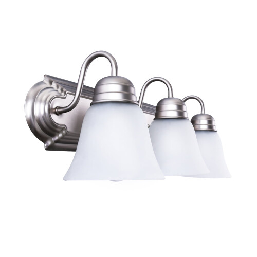 Mainstays20" Παραδοσιακά φωτιστικά νιπτήρα 3 κεφαλών, γυάλινα καπέλα, λαμπτήρες A19 σε