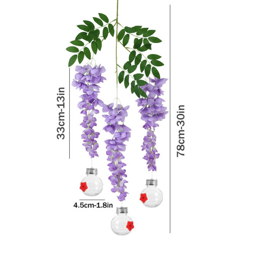 maxiaoxia Kunstig blåregnsblomst Blåregnsblomst Langgrenet Fuglefoderautomat Kolibrifoderautomater til udendørs ophængning 1