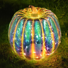 YiFudd7.8 tuuman halkaisija7.8 tuumaa korkea ylisuuri kurpitsalamppu yövalo lasinen kurpitsa lyhty halloween koristeellinen kurpitsa valot