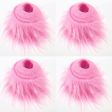 Nvzi-a4pcs Kerstlint van imitatiebont, stofrol voor kerstboomversiering of kransstrikken, 59*1,96 inch (roze)