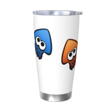 Splatoon 20oz Tumbler, Edelstahl-Vakuumisolierter Reisebecher, Thermobecher mit Deckel für unterwegs