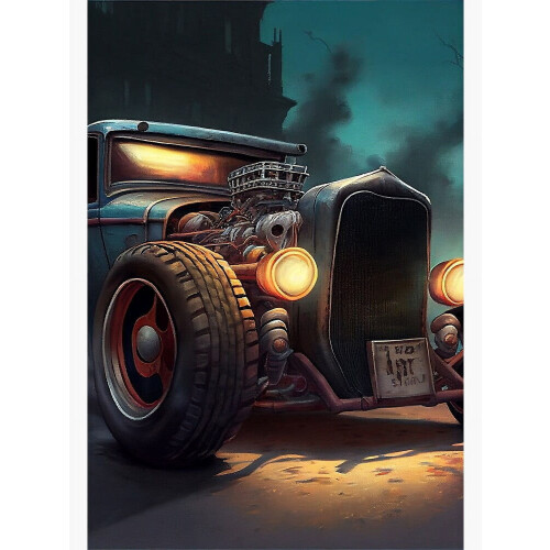 Rat Rod Auto Moderne Kunst Dekor Unframe