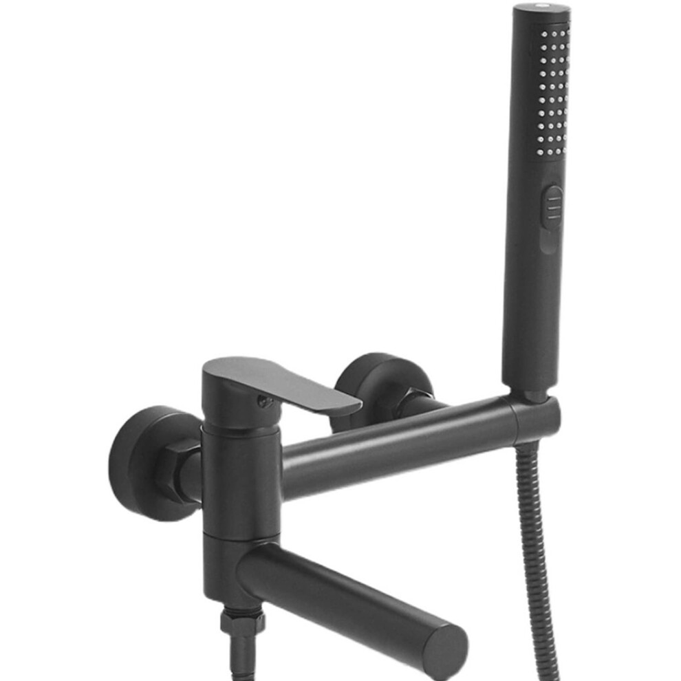 Bathtub Faucet With Handheld Shower Brass Hot Cold Mixer Tap For Bathroom Tub Black Silver 9164114591005