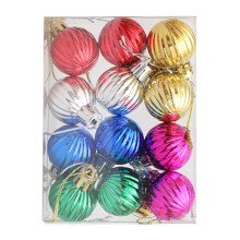 Verpakking van 12 mini-kerstballen van 3 cm met touwtjes, onbreekbare ballen, hangende kerstboomversiering voor feestdagen, bruiloften en feesten.