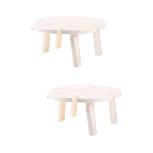 2pcs Small Picnic Table Garden BBQ Table Multi-function Small Table Collapsible Plastic Round Table