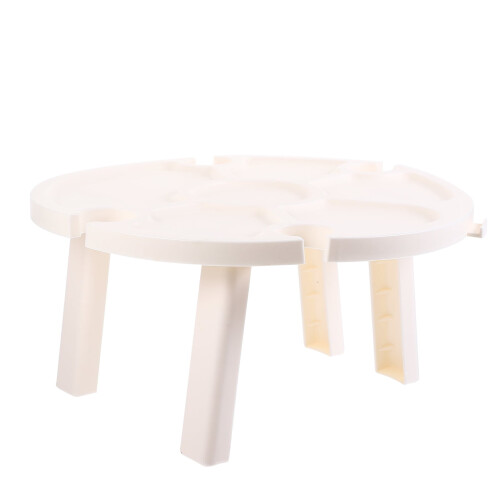 2pcs Small Picnic Table Garden BBQ Table Multi-function Small Table Collapsible Plastic Round Table 1