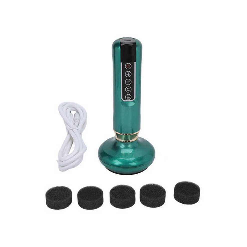 Green Electric Guasha Massager 12 Suction Gears Steel Balls Negative Pressure Cupping Meridians Massage Machien Scraping