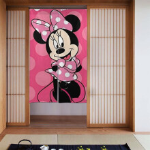 Minnie egér patchwork átlátszó félig sötétítő ajtófüggöny 86x140 cm, dekoratív függönyök hálószobába, nappaliba, gyerekszobába