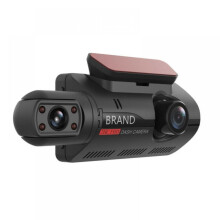 Bil-DVR med dubbla objektiv, dashcam, 1080P fram- och invändig kamera med G-sensor, rörelsedetektering och mobil fjärrövervakning