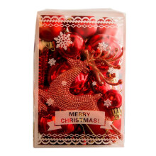 Set van 30 glitter kerstballen voor kerstboomhangers, plastic kerstballen, kerstdecoratiebenodigdheden