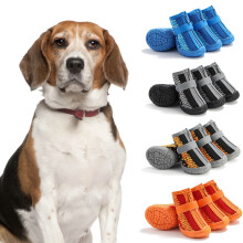 Botas impermeables para perros Walbest4Pcs con cremallera, zapatos de camuflaje para perros compatibles con senderismo al aire libre, suela