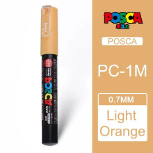 1 marqueur POSCA PC-1M POP Poster à base d'eau pour publicité/graffiti, 0,7 mm, caractères orange clair vifs et colorés