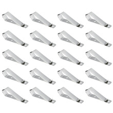 Garage Door Remote Visor Clips Replacement, Universal Metal Holder for Opener Controls, Silver Pack of 20