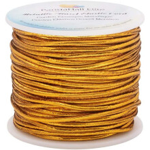 2,5 mm metallic goudkleurig elastisch koord - 32 meter rekbaar lint voor knutselen, cadeaus inpakken, kerstboomversiering, geschikt voor
