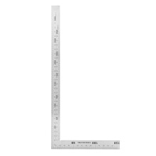 Metal Square Ruler, Angle Ruler Double-scale Silver 90 Degree for Measurement for Quare Angle Ruler Replacement for Angle Ruler(300mm*150mm)