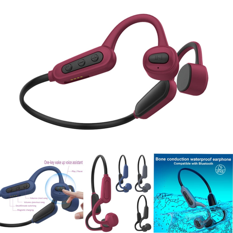 Cheers Us Waterproof Bone Conduction Headphones Ipx8, Compatible With Swimming, Running, Diving. 16Gb Mp3 Player, Open Ear Wireless Headset For Gym, 9110895395035