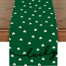 HKUKY Tischläufer für St. Patrick's Day Dekorationen, irischer Bezug, Frühlingsgrün, Feiertags-Küchen-Mittelstück-Dekoration