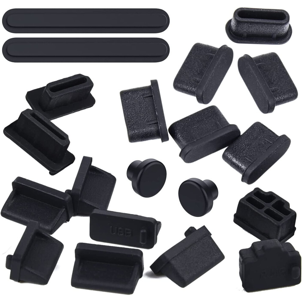 20 Pcs Anti Dust Plugs Computer Laptop Ports Cover Protector Cap, 6 Types Silicone Dust Covers Plugs/Stoppers For Usb 9395123559520