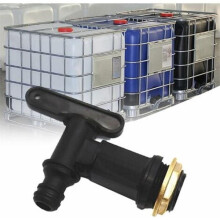 Wasserhahn-Tank 1000 l, Wasserhahn-Kunststoff-Wassertank, Wasserhahn für Regenwassersammler, 3/4"-Wasserhahn-Adapter, Sammlerhahn für I