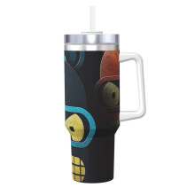 Futurama 40oz Ice King (mit Griff und Strohhalm), Reisebecher fürs Auto, Edelstahlbecher mit 2-in-1-Deckel