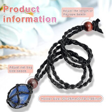 3 pcs Necklace Cord Empty Stone Holder Crystal Necklace black