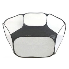 INF Playpen for small animals indoor/outdoor foldable Black