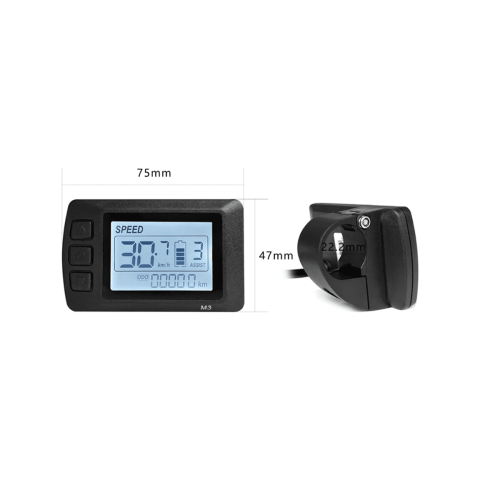 Ebike LCD-M3 Display 24V36V48V SM Connector Connector Display Suitable for Electric Bicycle Smart Control Panel 2