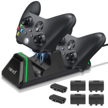 Stație de încărcare compatibilă cu Xbox Series X/S, controlere Xbox One - Dock de încărcare rapidă duală + 2 baterii de 1200 mAh, cablu Type-C