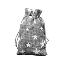 Liquidation MOMKER ! Sac cadeau de Noël en lin et coton à cordon et poche, motif flocon de neige, pour ranger les bonbons.