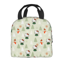 Tragbare, isolierte Lunchtasche mit Hello-Kitty-Weihnachtsmotiv, wasserdicht und mit dicker Aluminiumfolie ausgekleidet, ideal für Büro, Picknick,