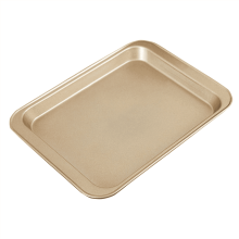 Plaque de cuisson antiadhésive avec poignées allongées pour une cuisson uniforme, compatible lave-vaisselle, couleur or