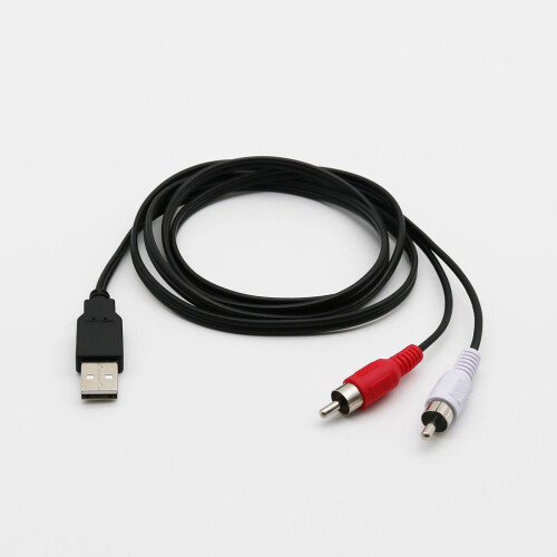 2x1.5M USB A αρσενικό σε 2x RCA Phono αρσενικό καλώδιο AV για υπολογιστή, τηλεόραση, 2