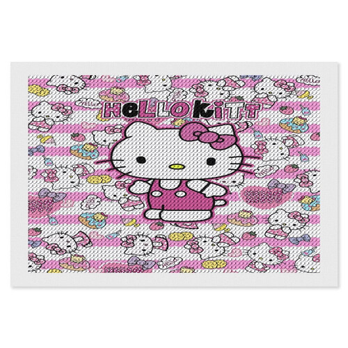 Κιτ ζωγραφικής Hello Kitty με διαμάντια για ενήλικες, πλήρες τρυπάνι5D DIY χειροτεχνία,