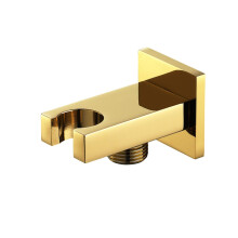 Shower Head Holder Wall Mounted Brass Square Bracket for Handheld Shower G1/2 Titanium Gold Black