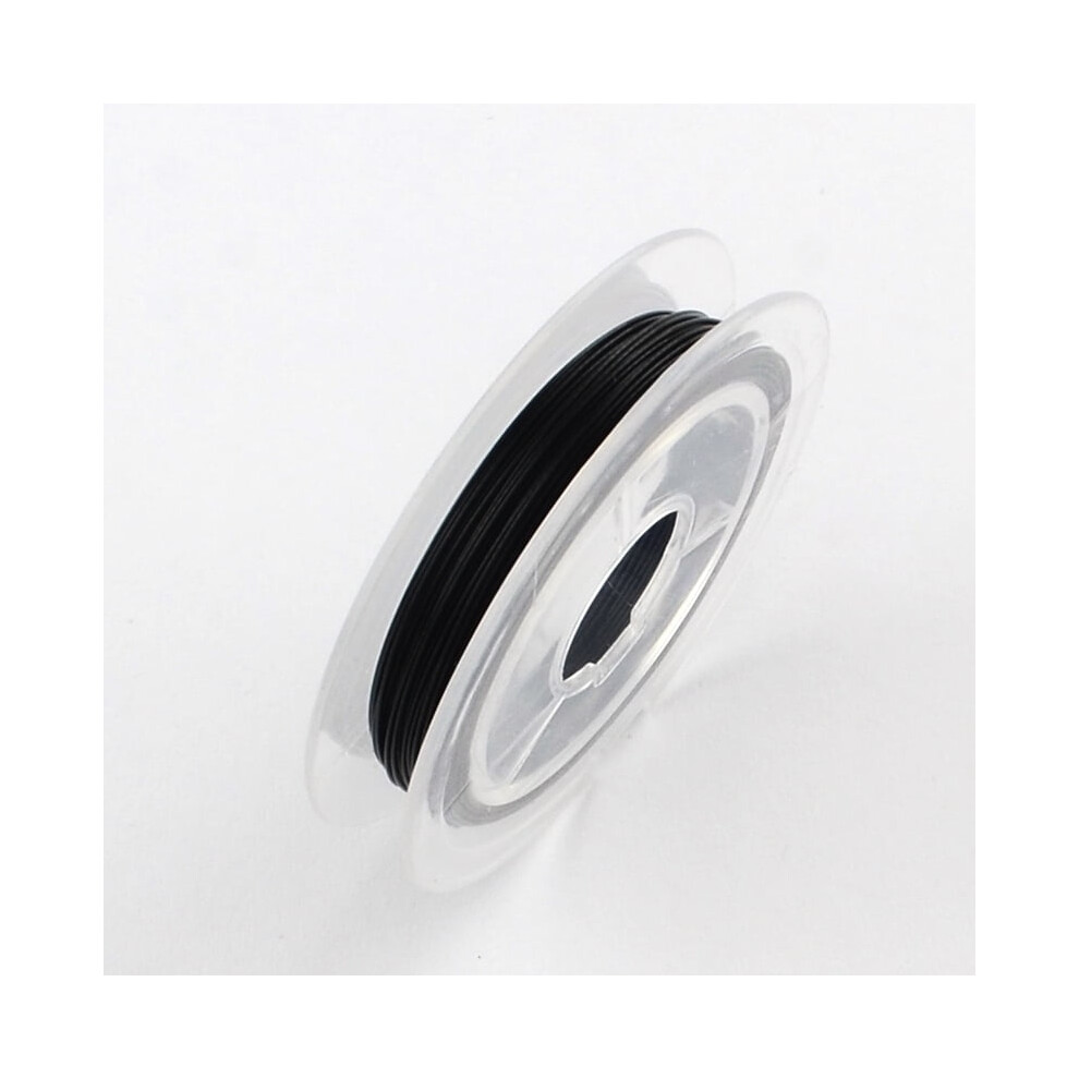 10Roll Tiger Tail Wire Nylon-Coated Stainless Steel Black 0.38Mm About 32.8 Feet(10M)/Roll 9425574708212