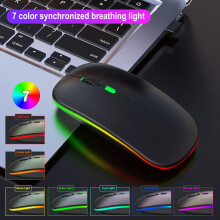 Jacenvly2024 Paasdecoraties Uitverkoop - 2,4 GHz draadloze USB optische muis, 1600 DPI, oplaadbaar, stil, voor pc, zilver