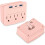 2 τεμάχια Cruise Power Strip, πτυσσόμενο ροζ αντι-υπερτασικό με πρίζες USB C, 3.4A Total, πρίζα 1