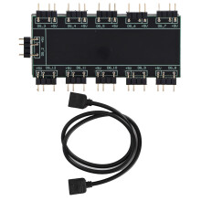 Growcolor RGB-ventilatorverlengkabel voor computer, 10-kanaals RGB-hub, pc-modificatie, moederbord (5V3?).