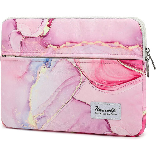 Capa para laptop com estampa de mármore rosa, tamanho 14 polegadas (14,0 polegadas).